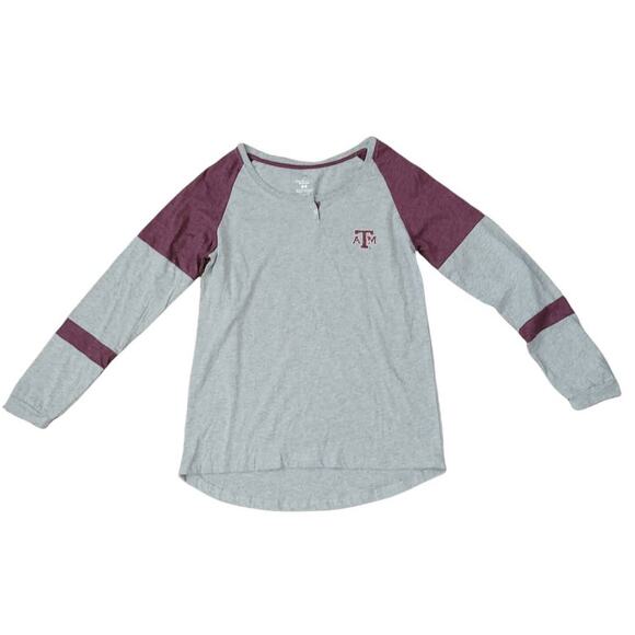Texas A&M Raglan Long Sleeve Embellished Logo Long Sleeve Tee Women Sz XL - Picture 2 of 4